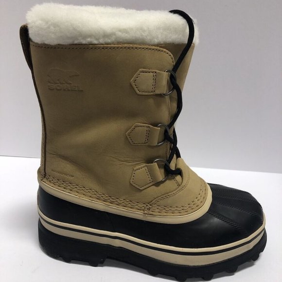 Sorel Youth Caribou, Tan Waterproof Winter Boots, Kids' Size M